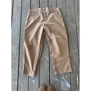 Carhartt FR Duck Canvas Carpenter Pants Size 38x27 Men's Brown Workwear